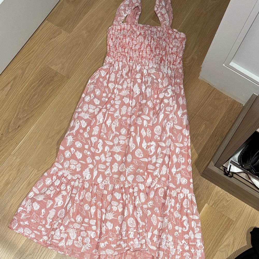 Roller rabbit midi/ maxi dress. Medium. Seashell and stripe pattern